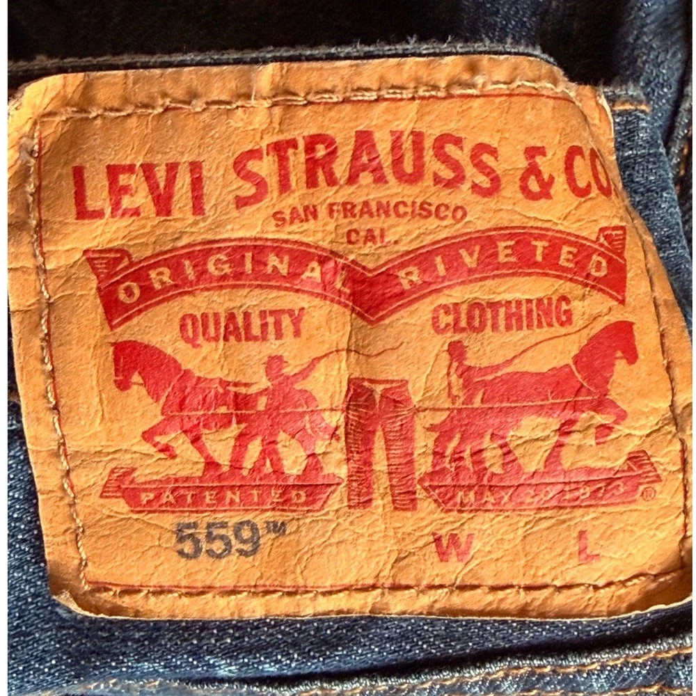 Levi's 559 Relaxed Straight Mens 42x36 Blue Dark Wash Denim Jeans 01559-2765